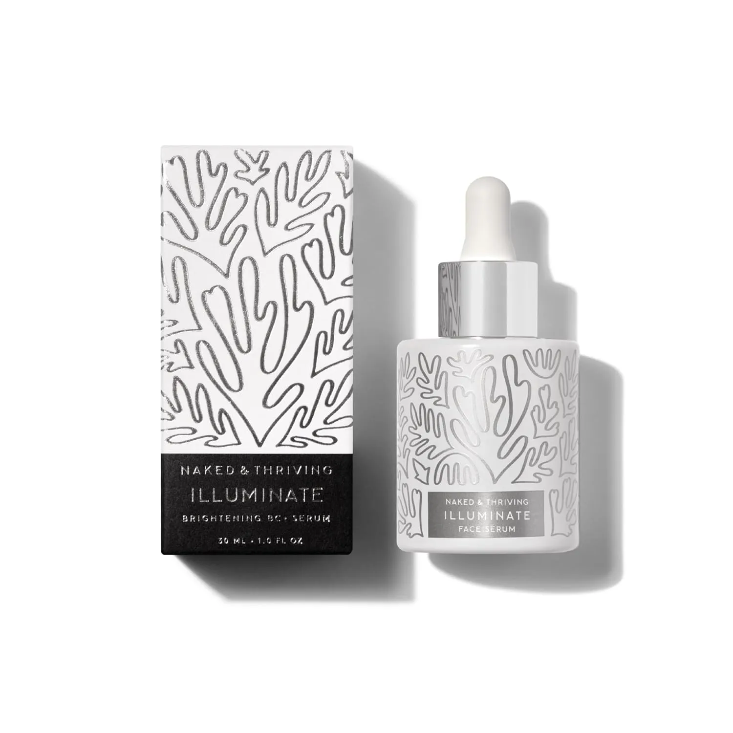 Naked & Thriving Illuminate BC  Face Serum | Hyaluronic Acid, Vitamin C, Bakuchiol | Organic, Vegan, & Naturally-Derived Skin Care | For Mature Skin, Visible Spots and Wrinkles (1.0 fl oz/30 mL)
