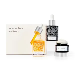 Naked & Thriving Restorative Night Routine | Renew Night Serum (30 mL)   Revive Eye Cream (15 mL)   Rejuvenate Face Oil (35 mL) with Peptides, Squalane, Hyaluronic Acid, and Fruit AHAs (Set of 3)