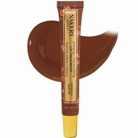 Nakery Plumping Lip Treatment for Dry Cracked Lips - Line Smoothing Lip Plumper for Women with Hyaluronic Acid Serum for Lips - Non Sticky Lip Gloss Plumper for Petal Soft Lips – Espresso Martini