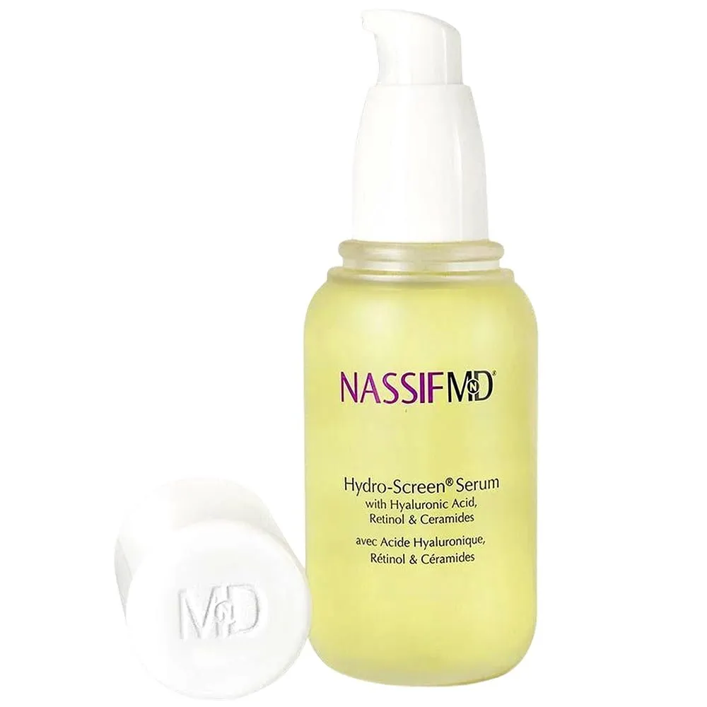 NassifMD Hydro-Screen Hydrating Serum with Hyaluronic Acid & Ceramides – Lightweight, Fast-Absorbing Formula for Smooth, Plump, Moisturized Skin – Ideal for Dry or Sensitive Skin