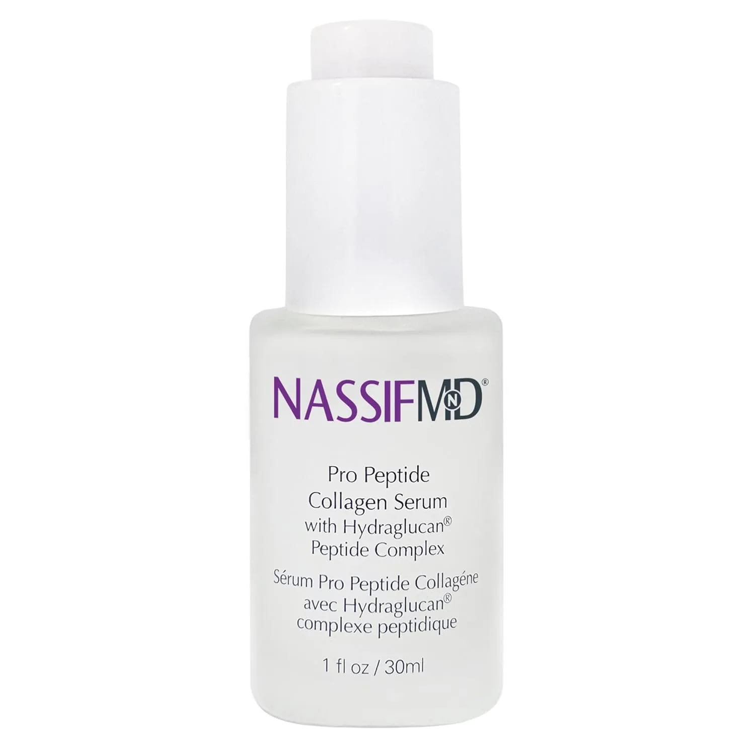 NassifMD Pro Peptide Collagen Serum for Hydrated Smooth Skin, Lightweight Fast-Absorbing Anti-Aging Formula for Softer Texture and Healthy Glow, 1 oz