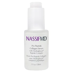 NassifMD Pro Peptide Collagen Serum for Hydrated Smooth Skin, Lightweight Fast-Absorbing Anti-Aging Formula for Softer Texture and Healthy Glow, 1 oz