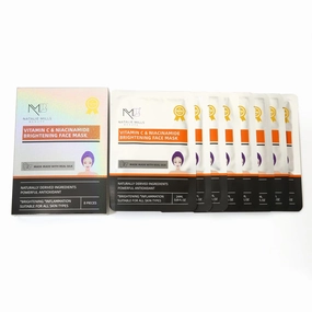 Natalie Mills Vitamin C & Niacinamide Brightening Anti-Aging SILK Face Mask - 8pcs