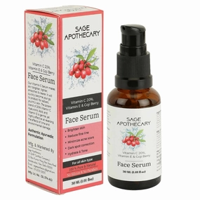 Natural Vitamin C 20% Face Serum with Vitamin E & Goji Berry (30ML)