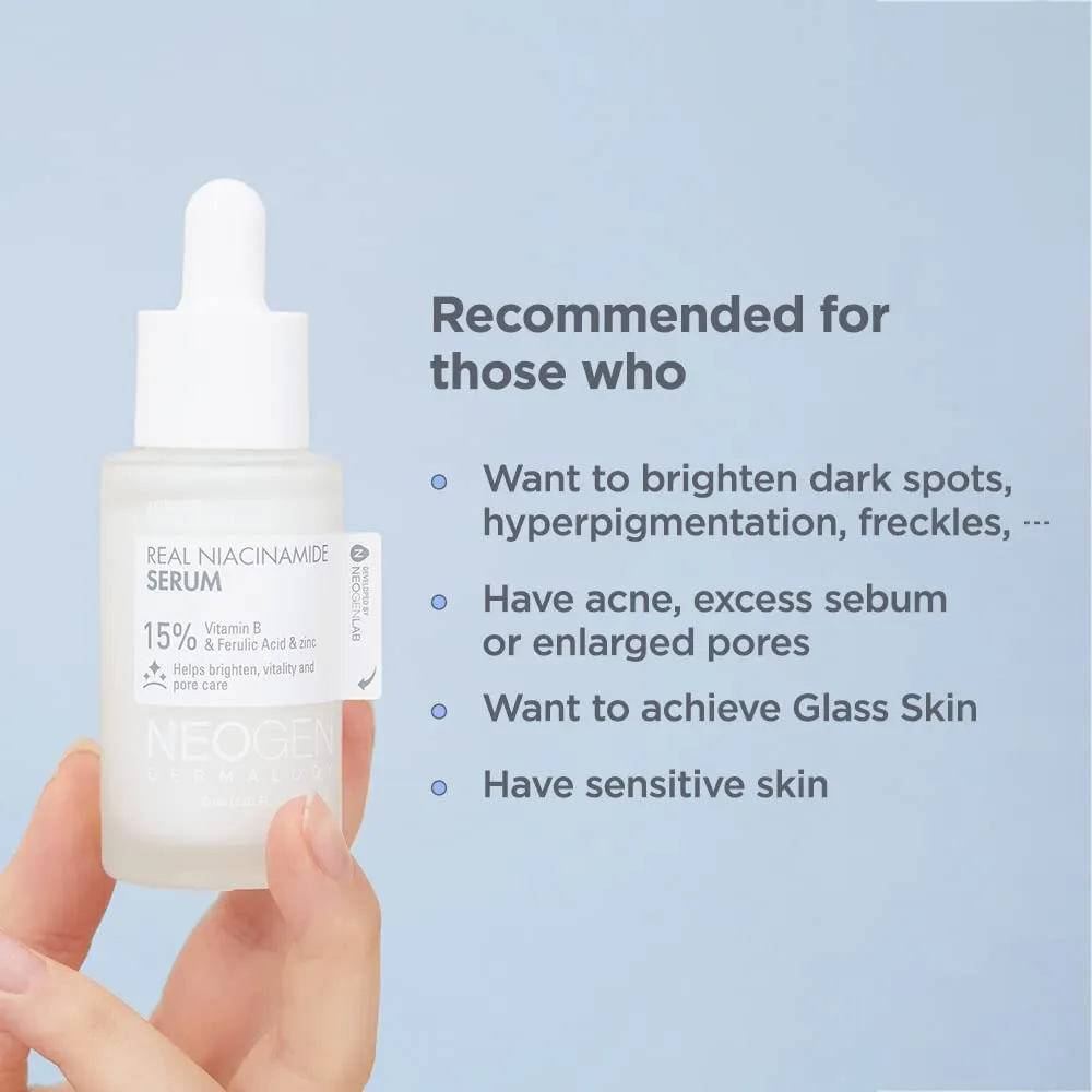 Neogen Dermalogy Real Serum Collection - Niacinamide, Vitamin C, Retinol, Bakuchiol, Panthenol, Peptide to combat acne, pigmentation, wrinkles, dry skin, dullness - Korean Skin Care