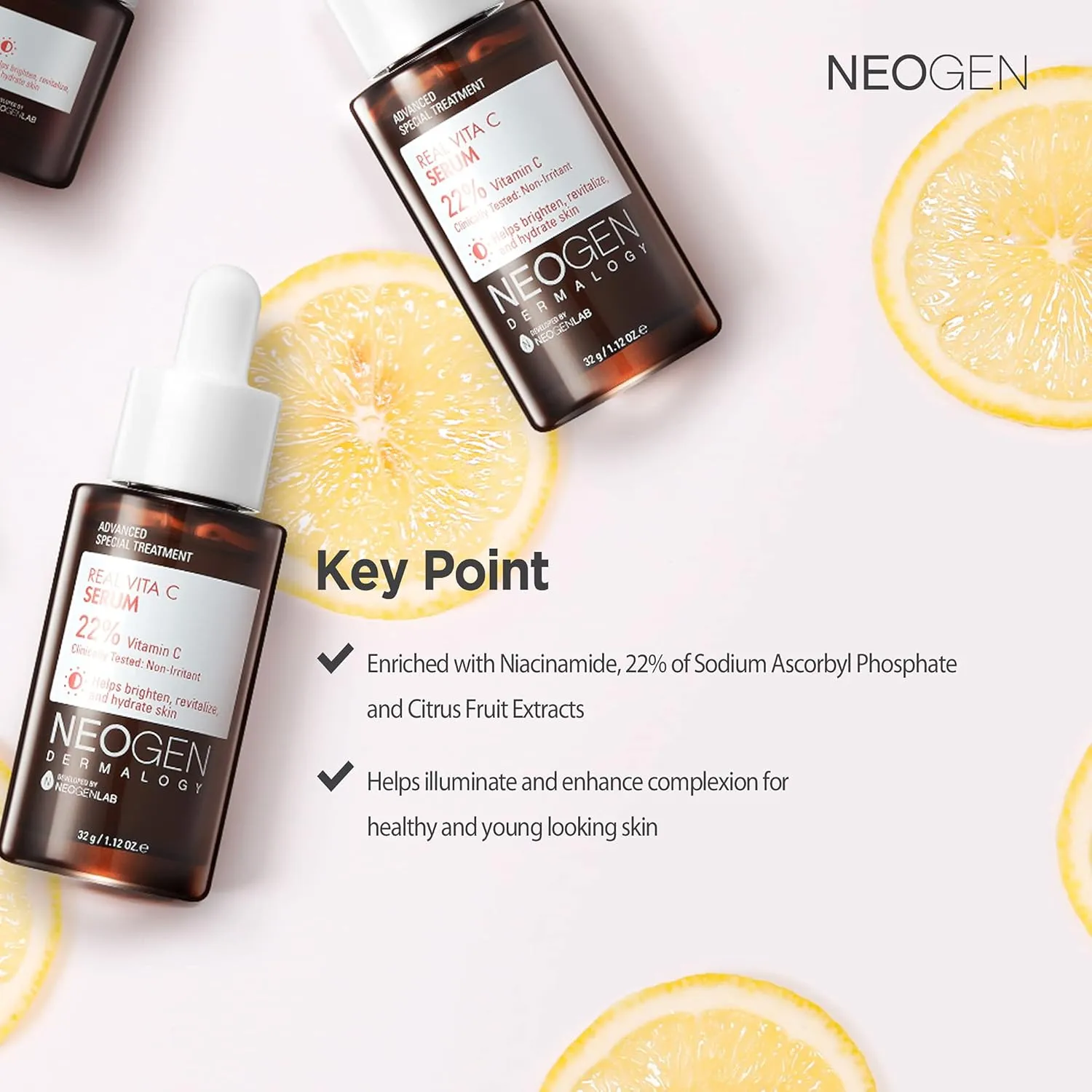 Neogen Dermalogy Real Serum Collection - Niacinamide, Vitamin C, Retinol, Bakuchiol, Panthenol, Peptide to combat acne, pigmentation, wrinkles, dry skin, dullness - Korean Skin Care