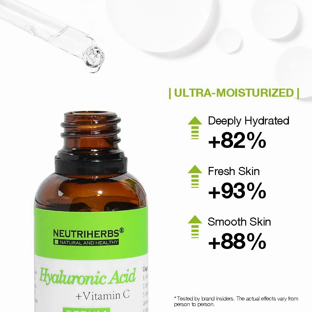 Neutriherbs Hyaluronic Acid Serum, Lightweight/Rapidly Hydrate Skin, Daily Facial Serum Improve Oily, Dehydrated, Acne-Prone Skin - 30ml / 1fl Oz