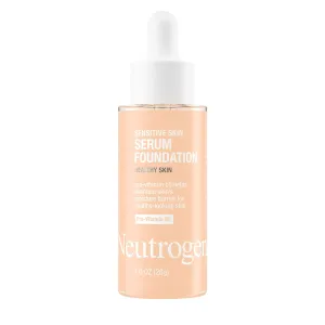 Neutrogena Healthy Skin Sensitive Skin Serum Foundation with Pro-Vitamin B5, Color Correcting & Pore Minimizing Liquid Foundation & Face Serum, Buildable Coverage, Light 02, 1 oz