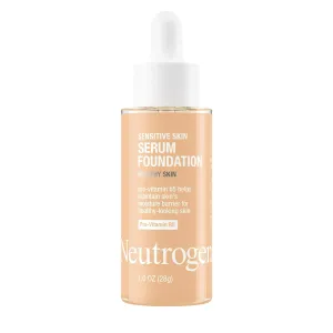 Neutrogena Healthy Skin Sensitive Skin Serum Foundation with Pro-Vitamin B5, Color Correcting & Pore Minimizing Liquid Foundation & Face Serum, Buildable Coverage, Light/Medium 02, 1 oz