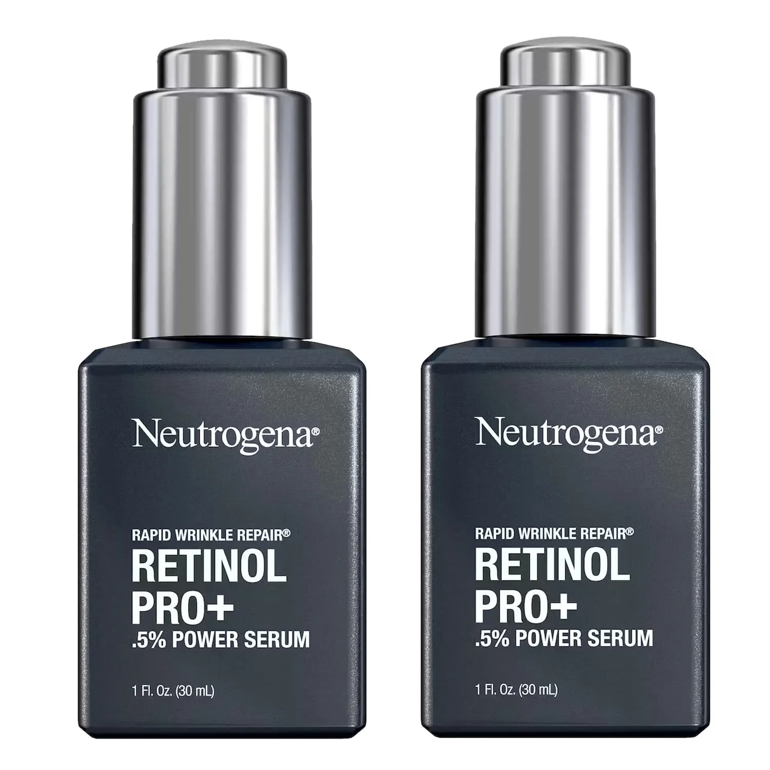 Neutrogena Rapid Wrinkle Repair Retinol Power Facial Serum Age Perfect Midnight Serum Pro  .5% - 1oz 30ml - (2-Pack Anti Aging Serum 2oz)