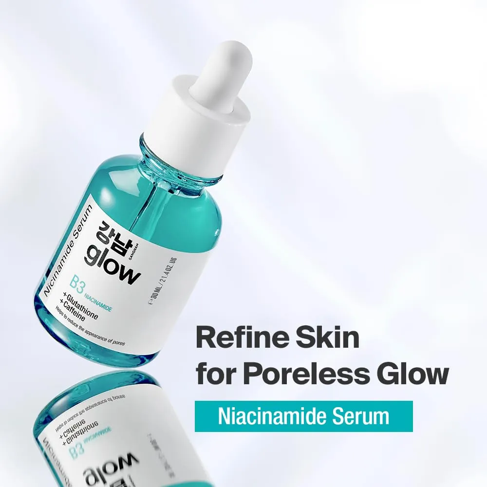 Niacinamide B3 Serum | Korean Pore Minimizer Glutathione Serum for face | Vitamin B3 & Multi Peptide for Face | Glow FacialSerum for Dark Spots | Glass Skin Korean Skincare - 1.01 fl oz (30ml)