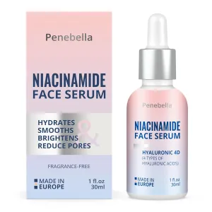 Niacinamide Face Serum – Vitamin B3, Hyaluronic Acid & Panthenol – Hydrating, Improves Skin Radiance, Refines Skin Texture – Skin Care - Hyaluronic Acid Serum– 30ml