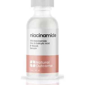 Niacinamide Serum for Face by Natural Outcome Skin Care, B-Boost Niacinamide 10% Plus Zinc 2% Salicylic Acid   Hyaluronic Acid, Acne Treatment   Pore Reducing Serum   Skin Balancing