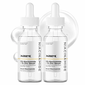 Niacinamide 10%   Zinc 1% Face Serum for Women, 2 PCS Refreshing Niacinamide Facial Serum For Acne.