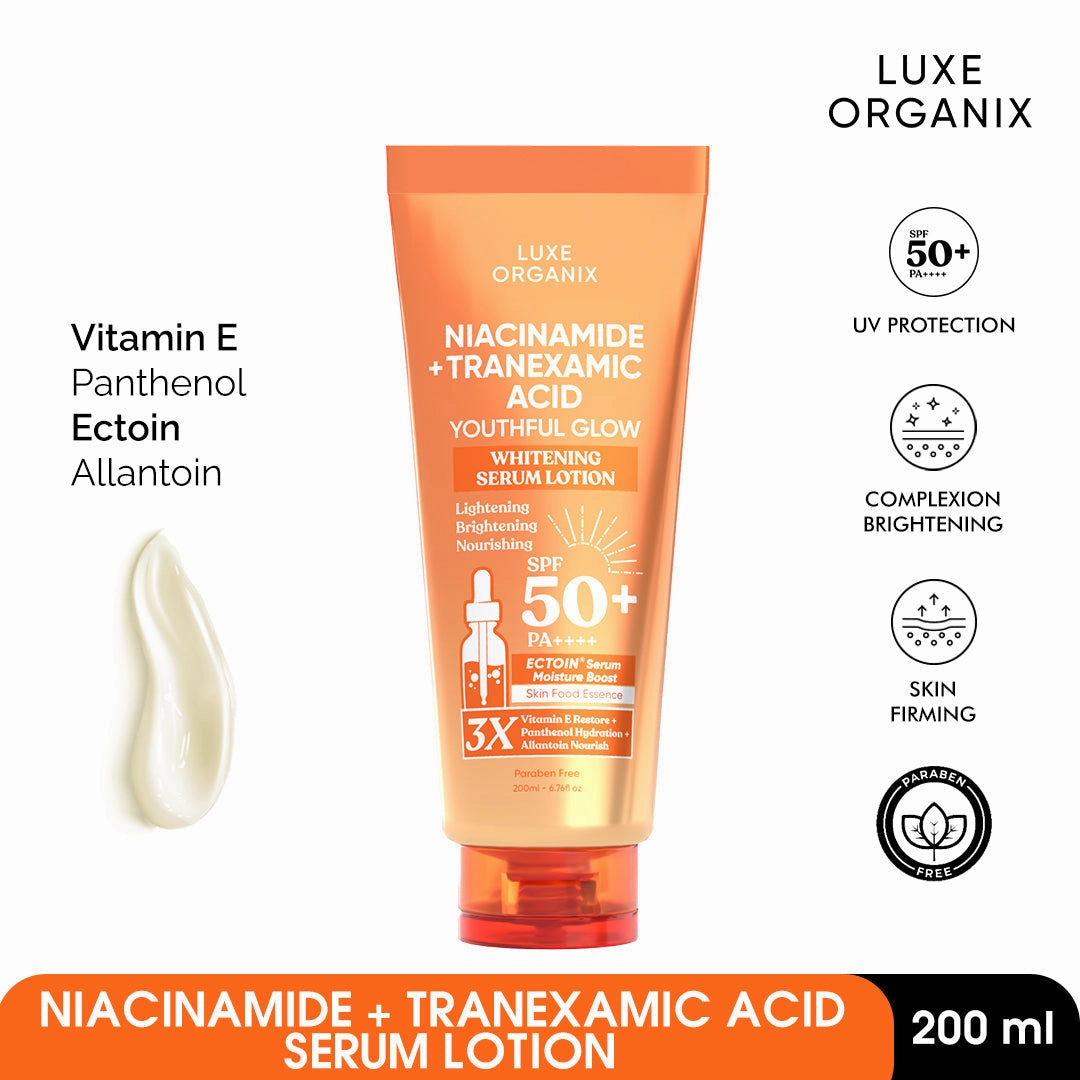 Niacinamide   Tranexamic Acid Youthful Glow Whitening Serum Lotion SPF50 PA  200ml