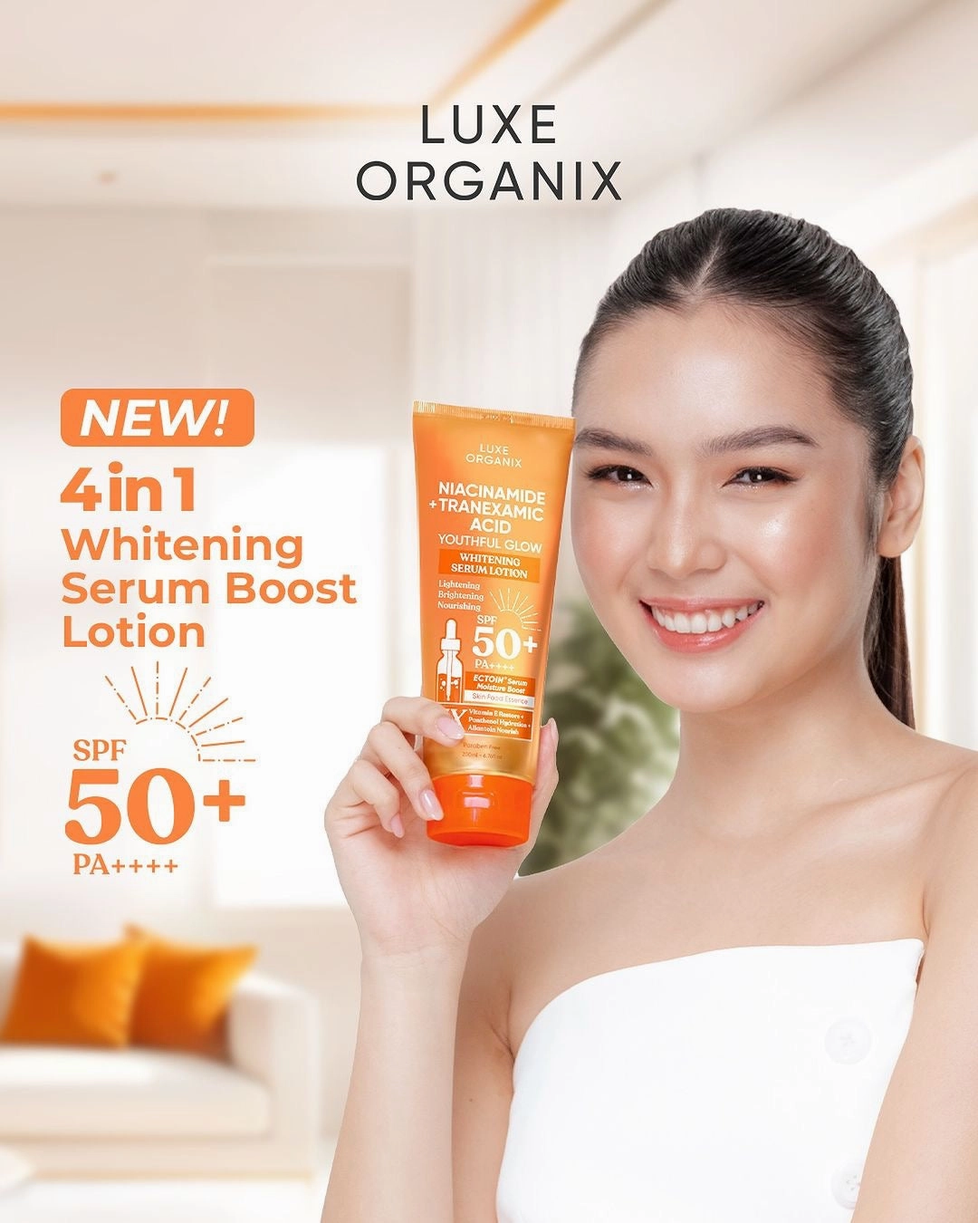 Niacinamide   Tranexamic Acid Youthful Glow Whitening Serum Lotion SPF50 PA  200ml