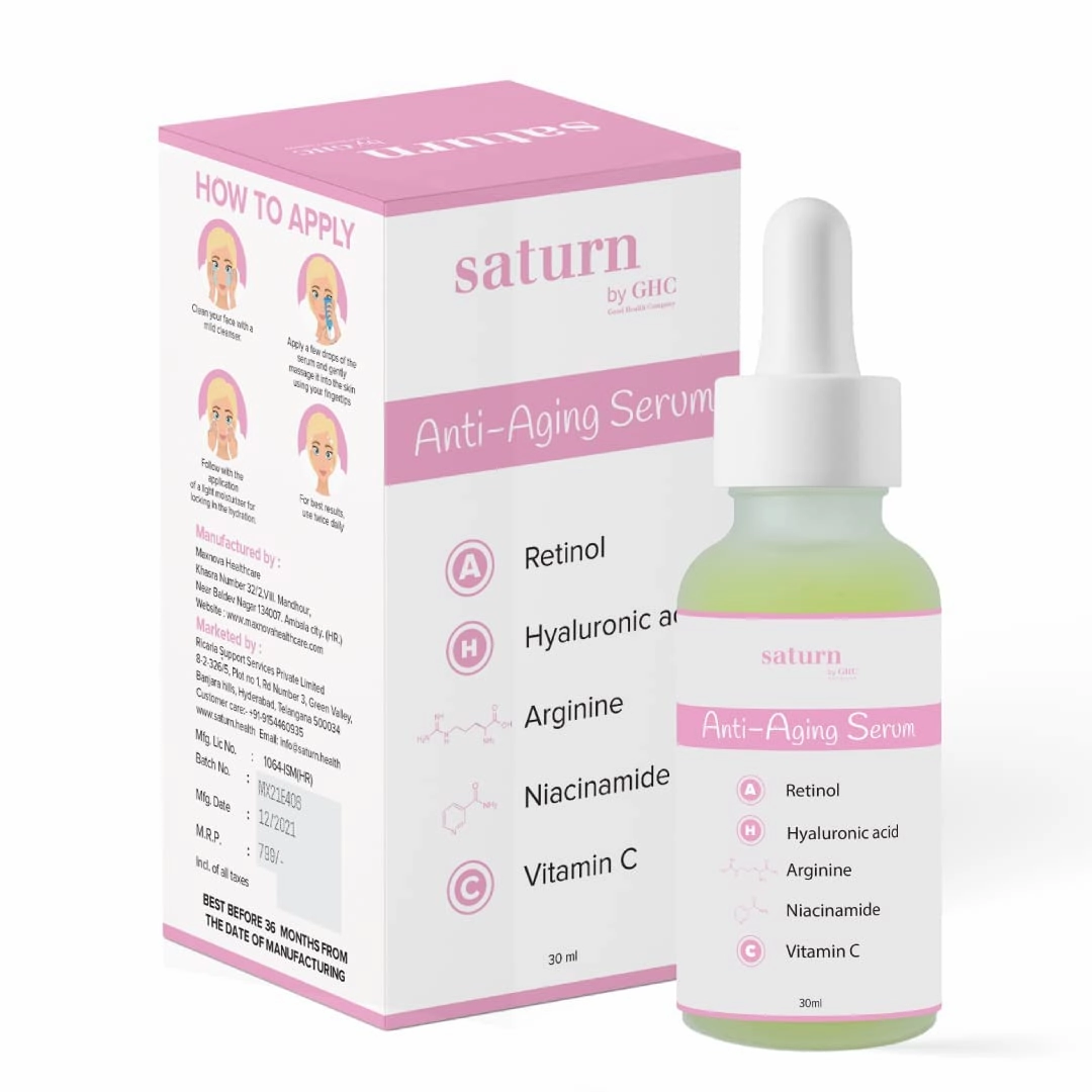Niacinamide Anti Aging Serum, Reduces Wrinkles & Dullness, Powered With 5% Niacinamide, 1% Retinol, Arginine, Hyaluronic Acid & Vitamin C | Chemical Free