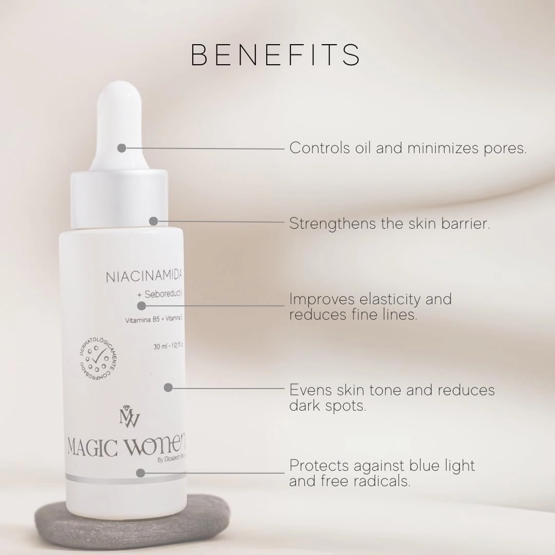 Niacinamide Face Serum 5% – Pore Minimizer with Vitamin B5 & E – Oil Control & Brightening Treatment for Smoother Skin – 1 Fl Oz