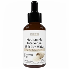 Niacinamide Face Serum with Rice Water, Hydrating and Clarifying, Fragrance-Free, 30ml