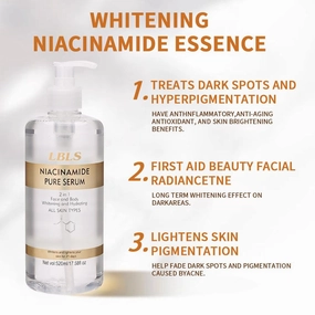 Niacinamide Serum 2-in-1 for Face & Body – Brightening & Hydrating Formula with Hyaluronic Acid | Fades Dark Spots, Reduces Fine Lines | Fragrance-Free, Sensitive Skin Safe | 17.58 Fl Oz-2#2