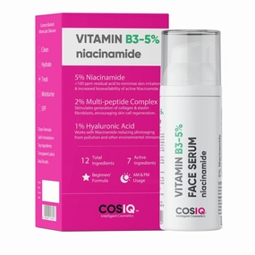 Niacinamide Vitamin B3-5% Face Serum | Ultra Sensitive Skin | 2% Multi-Peptides & 1% HA | Hydrates, Repairs, Regenerates Skin Cells | Clears & Improves Texture | 30ml