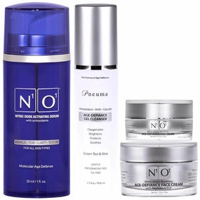 Nitric Oxide Age-Defiance Skincare System with Serum, Cleanser, Eye, and Face Cream for All Skin Types