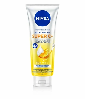 Nivea Extra Bright Super C  Vitamin Body Serum Sunscreen, SPF50  PA    Size 320 ml, 10.82 Oz (Pack Of 1)