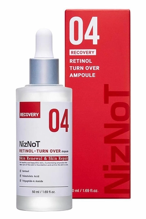 NizNot 04 Recovery Retinol-Turn Over Ampoule - Fast Skin Renewal, Deep Hydration & Aging Killer Peptide Power Serum 1.69 oz