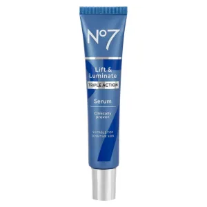 No7 Lift and Luminate Triple Action Face Serum – Anti-Wrinkle Collagen Peptide Serum with Vitamin C, Brightening Emblica, Pro Retinol, Hyaluronic Acid & Hibiscus for Skin Firming (30ml)