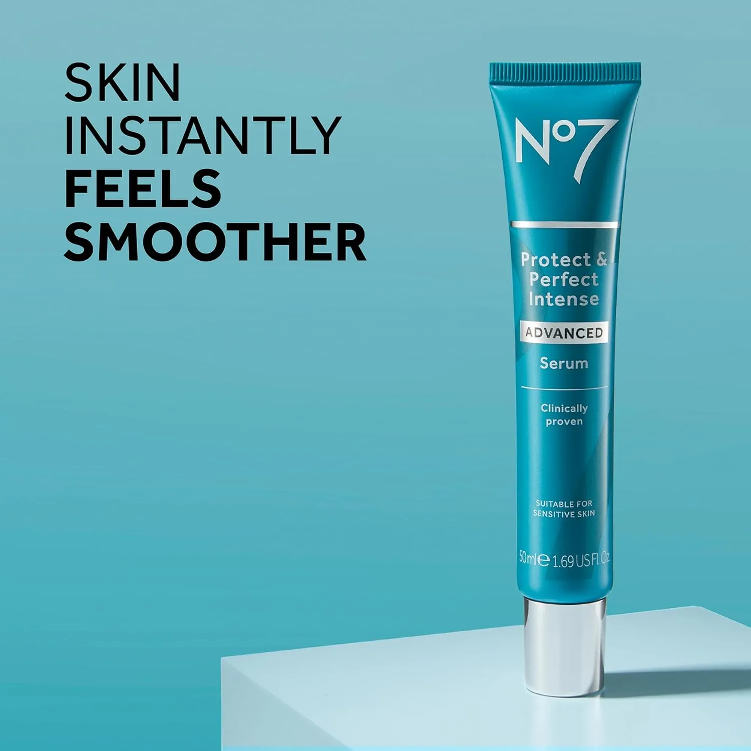 No7 Protect & Perfect Intense Advanced Serum - Rice Protein & Alfalfa Complex for Fine Lines and Wrinkles - Anti-Aging Facial Serum with Matrix 3000  Technology (2 pack, 1.69 Fl Oz each)