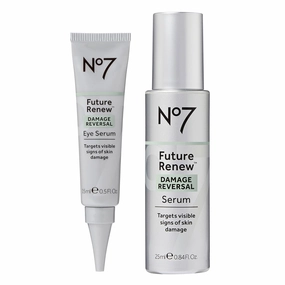 No7 Future Renew Face Serum (0.84 Fl Oz) & Eye Serum (0.5 Fl Oz) for Damaged, Aging Skin - Dermatologist Tested, Suitable for Sensitive Skin - 2-Piece Skincare Bundle