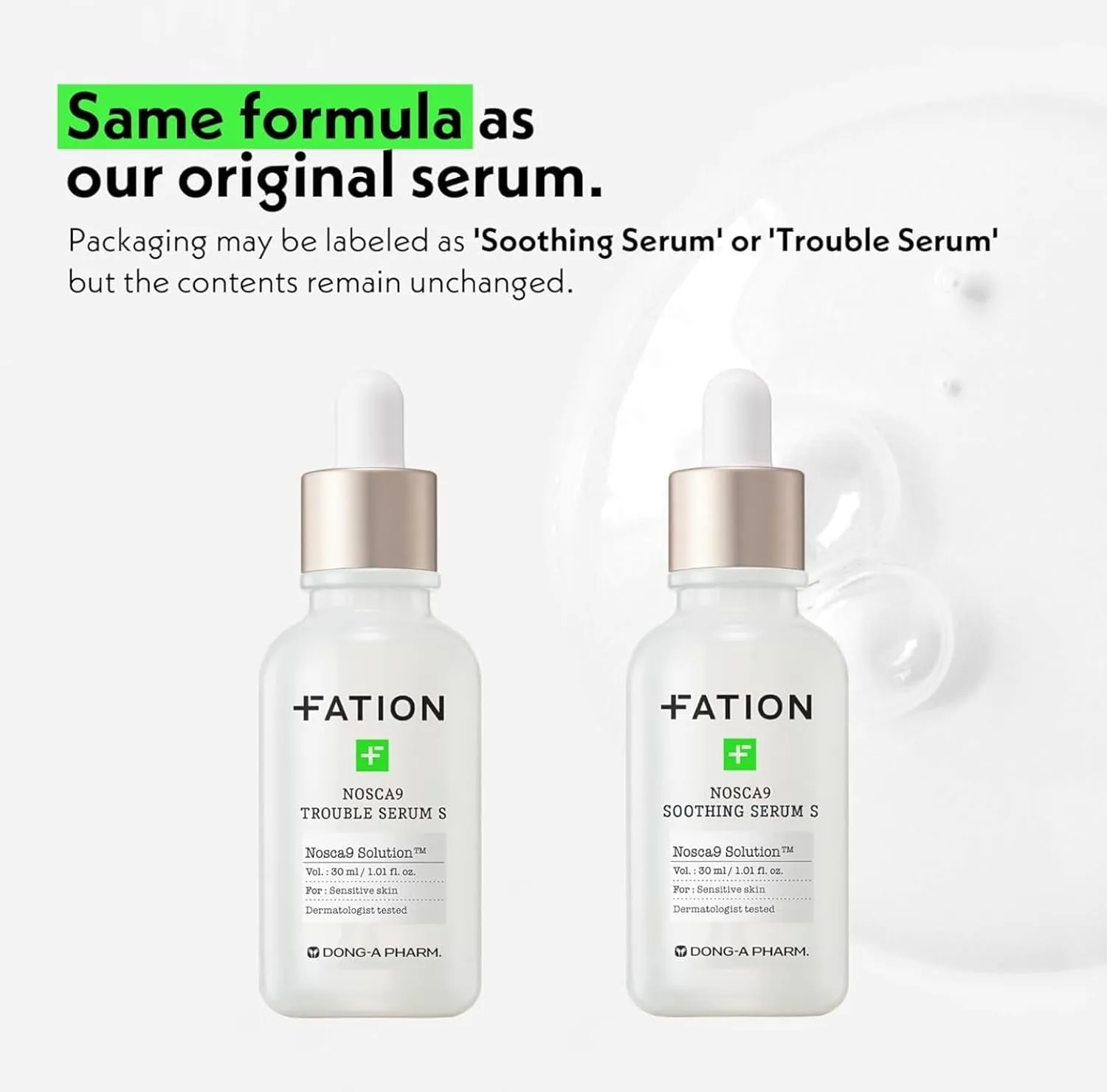 NOSCA9 Trouble Serum S | Hydrating cica kbeauty Serum for Face w/Centella Asiatica, Panthenol & Apple Extract | Calming Facial Madecassoside Serum Korean Skin Care (Pack of 1, 1.01 Fl Oz)