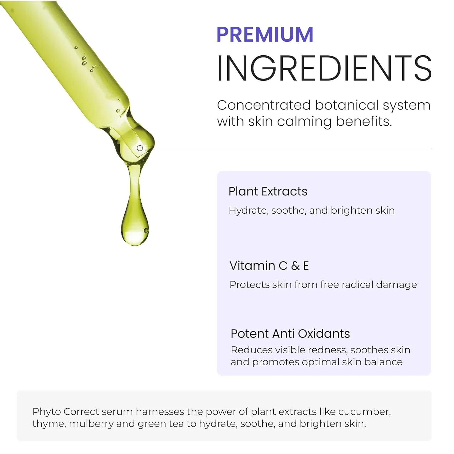 NOVA DERM Phyto Correct Lightweight Ultra Hydrating serum with Hyaluronic Acid, Peptides, Anti-Aging, Non-Comedogenic, Sensitive Skin care for Radiant Skin Made in USA