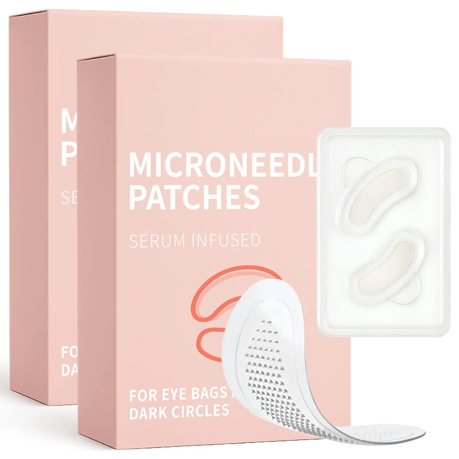 Novalift Microglow Eye Patches, Malora Under Eye Patches for Puffy Eyes and Dark Circles, Smile Line Patch, Eye Mask Serum Infused Face Skin Care, Women Facial Anti Wrinkle Patch for Lip (6 Pairs)