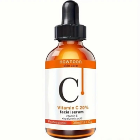Nownoon Vitamin C 20% Facial Serum with Vitamin E and Hyaluronic Acid, Professional Skincare, 1 Fl Oz