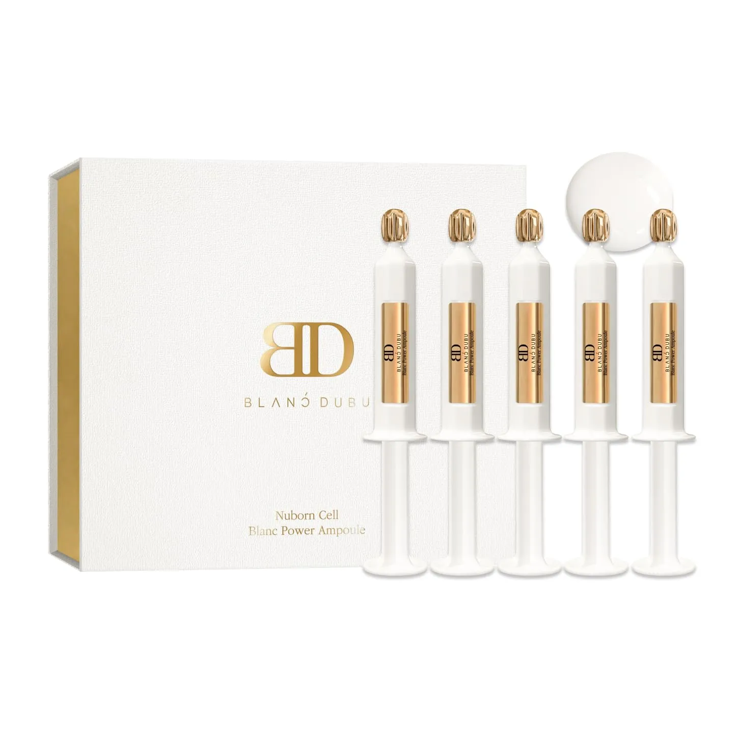 NUBORN CELL Blanc Power Ampoule | Advanced Moisturizing Creamy Ampoule with Milk Protein Extract | Intense Hydration with Hyaluronic Acid Complex | 7ml x 5ea