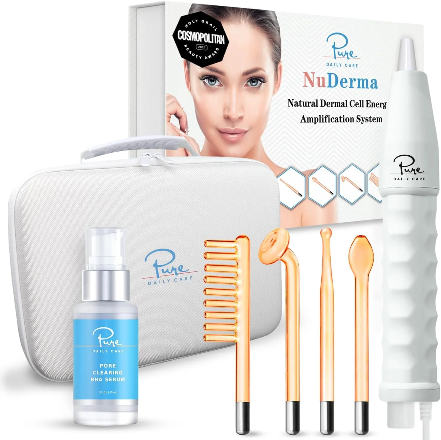NuDerma Skin Therapy Wand with Carrying Case