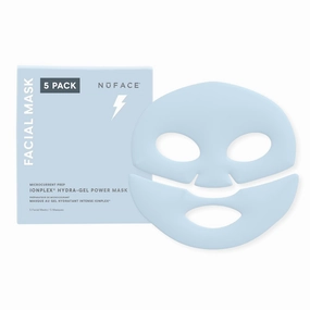 NuFACE IonPlex Hydra-Gel Power Mask - Hydrogel Korean Face Mask to Help Boost Hydration, Smooth Fine Lines & Enhance Microcurrent Results - Reveals a Dewy, Glass Skin Glow (5 Count)