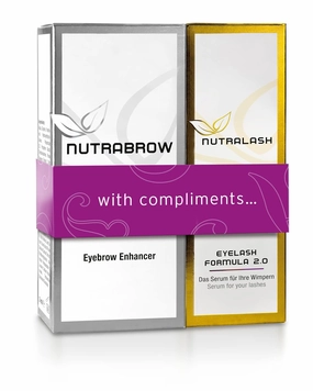 NutraBrow Eyebrow Enhancer & Nutralash Eyelash Formula 2.0 Set I Thicker Brows and Longer Eyelashes in 6-12 Weeks I Lash and Eyebrow Growth Serum I 3ml & 1ml