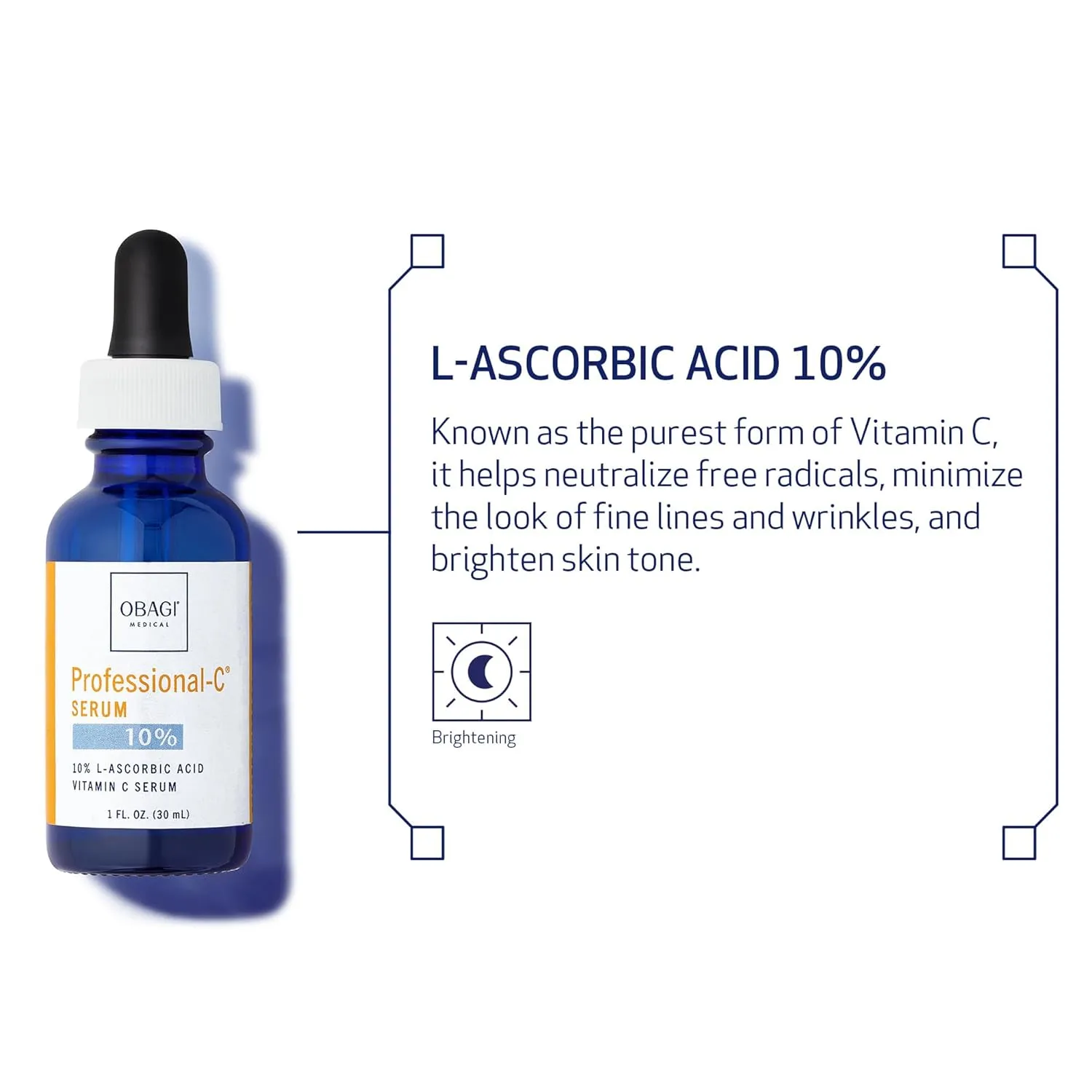Obagi Professional-C Vitamin C Serum – Helps Brighten Skin Tone and Minimize the Appearance of Fine Lines & Wrinkles – Safe for Sensitive Skin