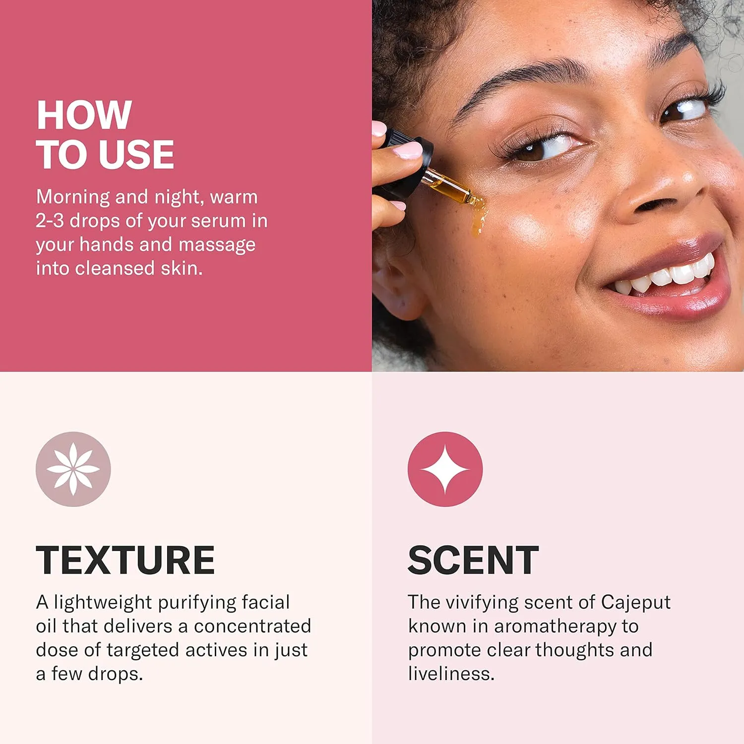Odacité Acne Serum Concentrate for Face, Pore Cleanser Facial Oil for Pimples with Black Cumin   Cajeput - Purifying Facial Serum with Vitamin A & Natural Ingredients - 0.17 Fl. Oz