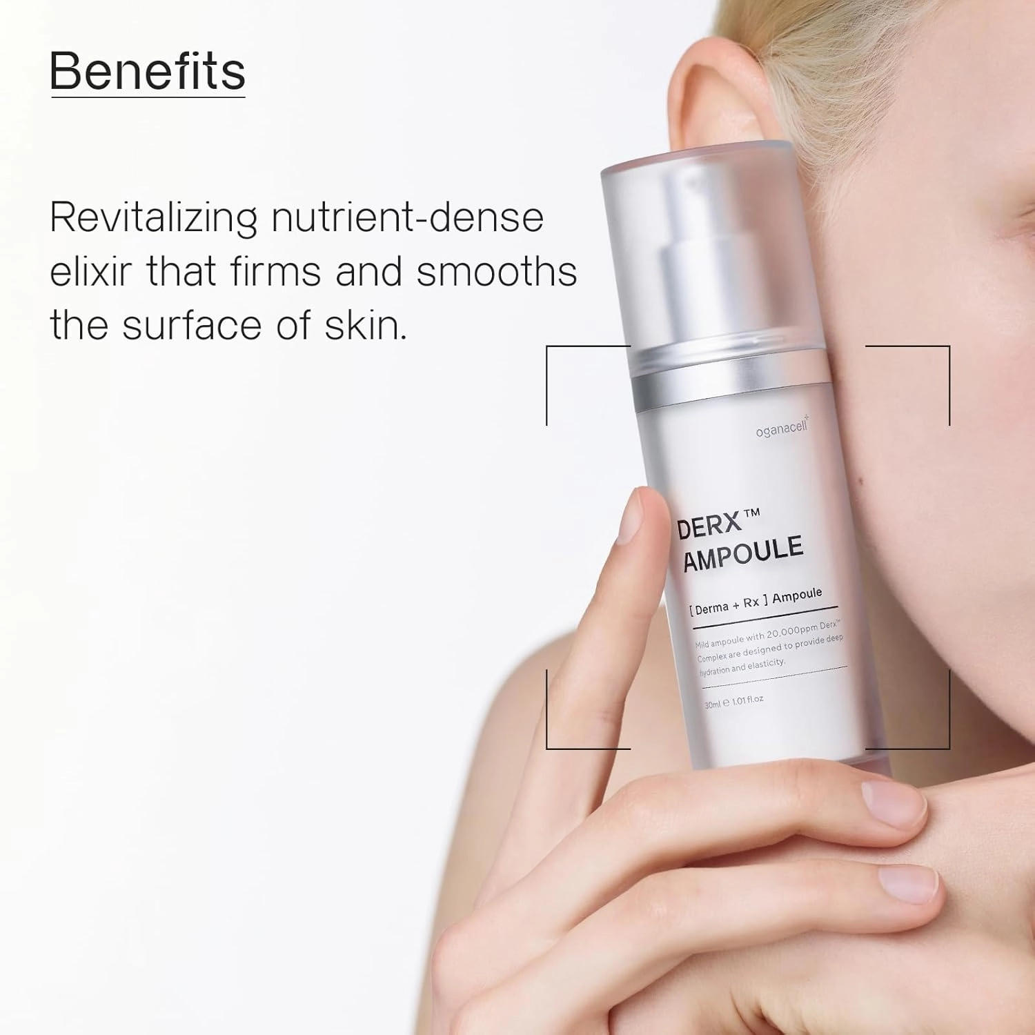 Oganacell DERX Ampoule with Copper Peptides, Boosts Elasticity and Revitalizes Skin, Anti-Aging Serum for Mature Skin and Fine Lines, 1.01 fl.oz (30mL)