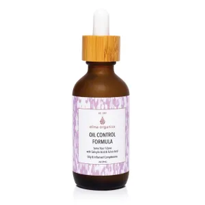 Oil Control Formula, 2oz – Clarifying Serum with Willow Bark, Zinc Oxide & Burdock Root – Organic, Vegan – Fights Breakouts & Balances Oily Skin
