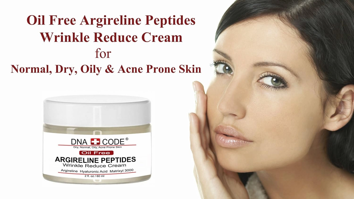 OIL FREE Pure Argireline Peptides Winkle Reduce Cream-Hyaluronic Acid  Matrixyl 3000