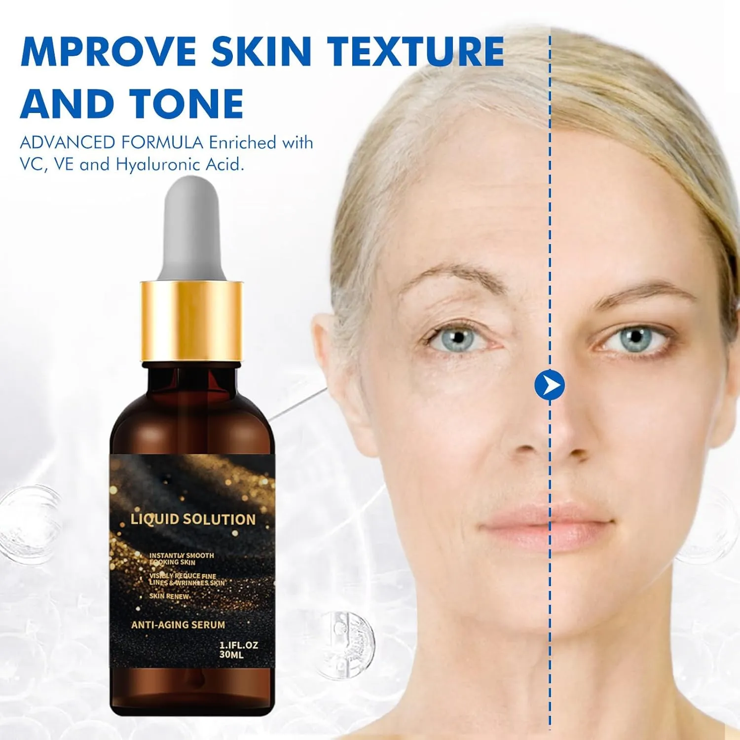 Olavita Face Serum,olavita liquid solution anti aging serum,antiaging face serum,Intensely firms skin, smoothes wrinkles and fine lines (One Size, 2)