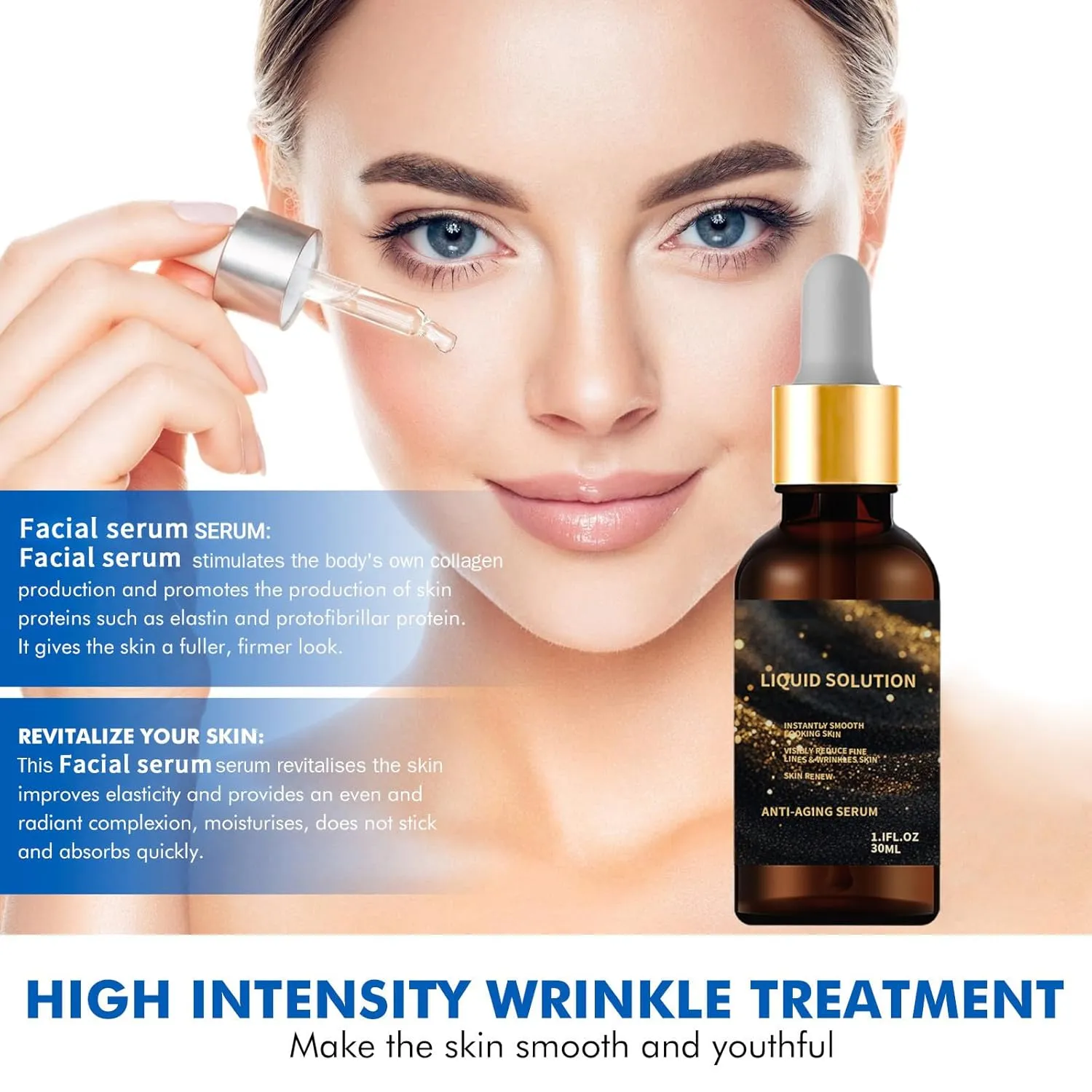 Olavita Face Serum,olavita liquid solution anti aging serum,antiaging face serum,Intensely firms skin, smoothes wrinkles and fine lines (One Size, 2)