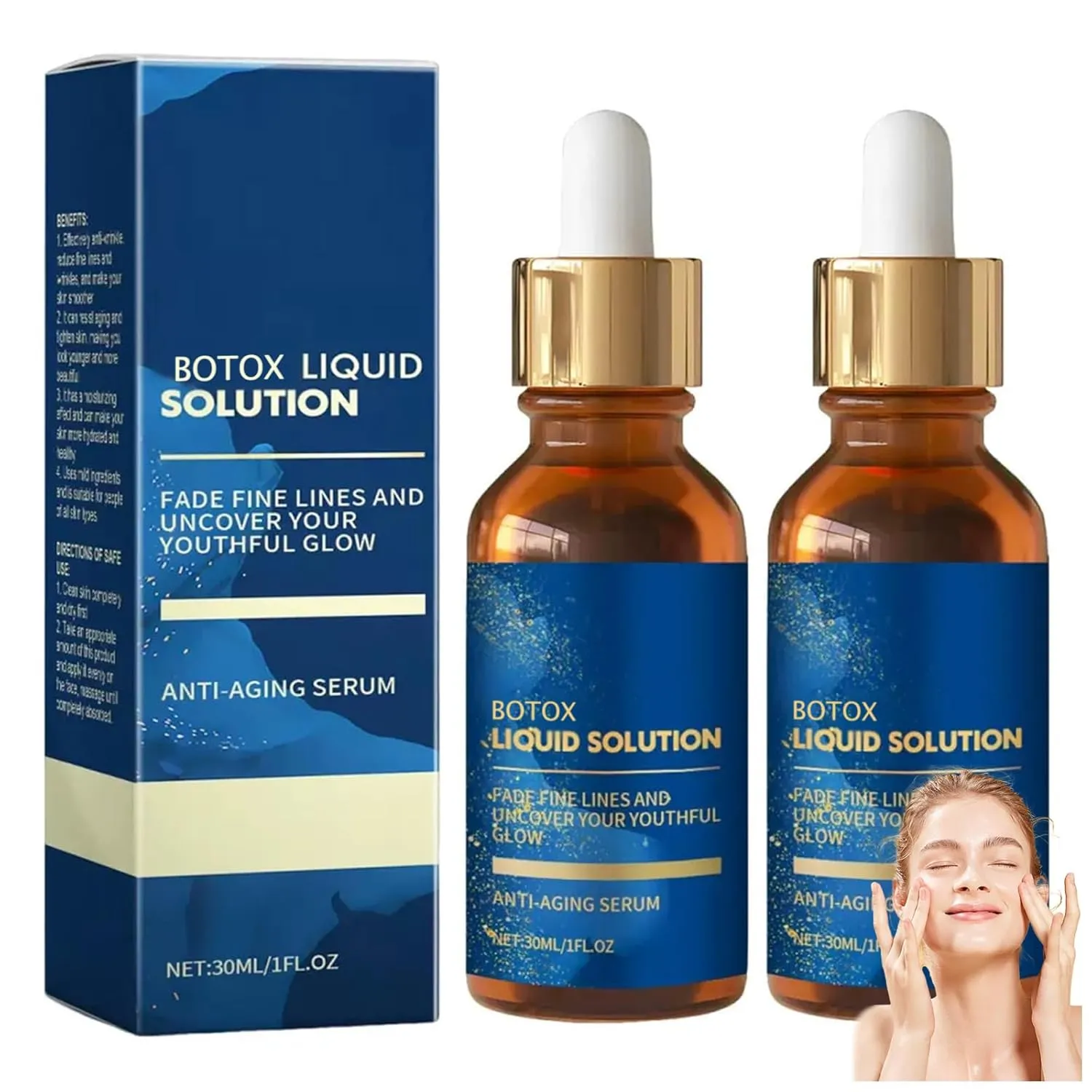Olavita Facial Serum, Soothing, Vitamin C and E Serum, Anti-Aging Firming Facial Serum, Boosts Skin Collagen Production, Reduces Wrinkles, Plumps Skin (2pcs) Vv-001