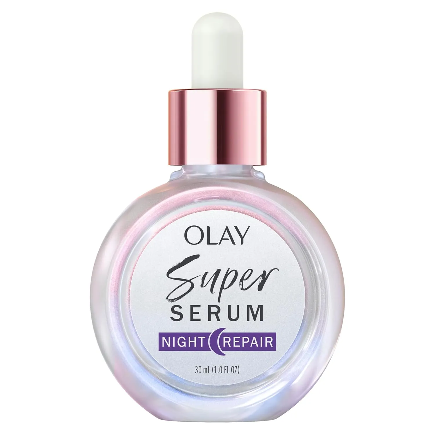 Olay Super Serum Night Repair for Face - Niacinamide, Peptide, Salicylic & Lactic Acid, Glycerin ​- Anti-Wrinkle, Dark Spot Reduction, Hydrating, Smooths Fine Lines, Skin Surface Renewal, 1.0 Oz