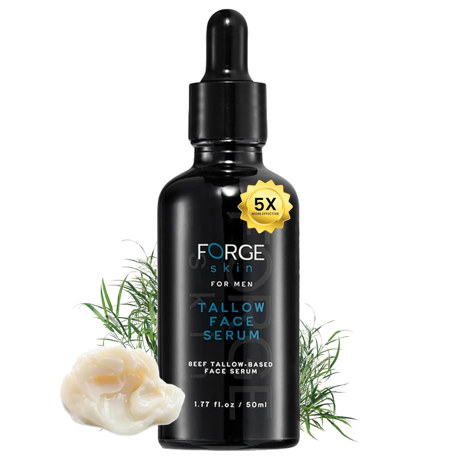 Original Forge Skin Men's Anti-Wrinkle Night Beef Tallow for Face Skin Care - 50ML | Green Tea Face Serum Brightening Serum Skincare For Men | Pore Minimizing Beef Tallow for Skin Glow and Hydration