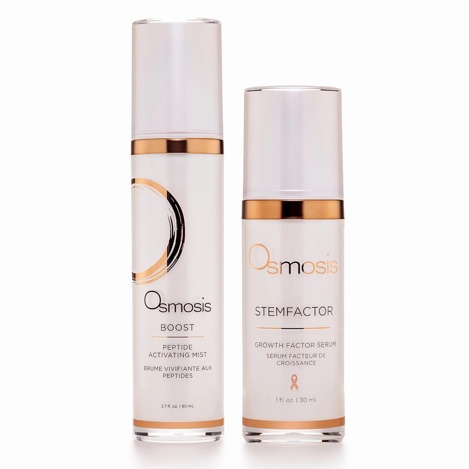 Osmosis Facial Mist and Serum Kit, Boost (2.7oz) Peptide Activating Hydrating Facial Mist with Hyaluronic Acid, STEMFACTOR (1oz) Facial Serum Stimulates Stem Cells
